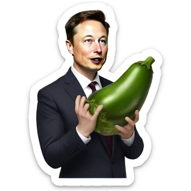 Elon musk eating an eggplant  sticker