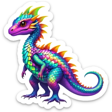 An exotic neon colorful unique bizarre eccentric Fakémon-creature (full body) sticker