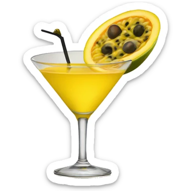 yellow pornstar martini with passion fruit in it sticker