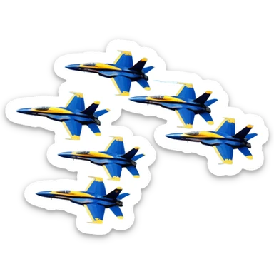four US Navy Blue Angels f/a-18s flying in diamond formation sticker