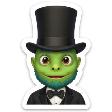 A murloc from World of Warcraft dressed as Abraham Lincoln sticker