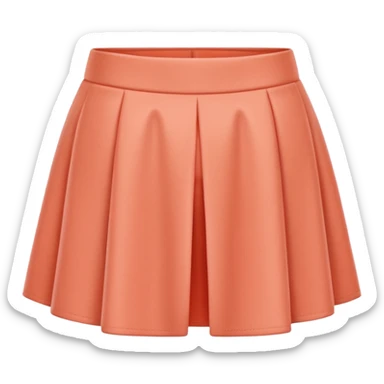 A 3D cartoon peach-coral skort (skirt-shorts combo) with gentle fabric folds and neat finish, isolated on plain background, Memoji-style. sticker