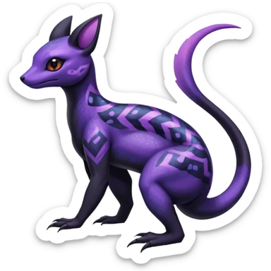 Shiny beautiful gorgeous ethereal Scaley Exotic Salandit-Umbreon-Fakémon-hybrid-creature (full body) with pretty markings sticker