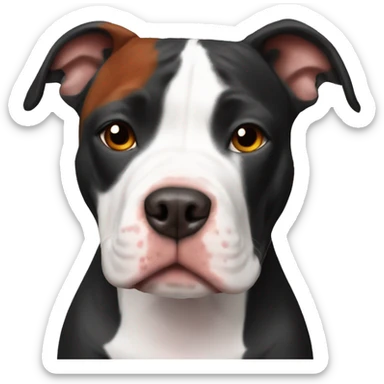 Black and white pitbull with red head girl sticker