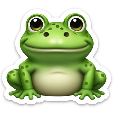 Smiling green toad sticker