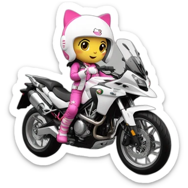 Moto benelli trk 502X hello kitty  piloto mujer sticker