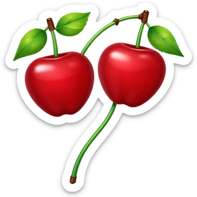 pair of cherries, one with a spark at the stem sticker