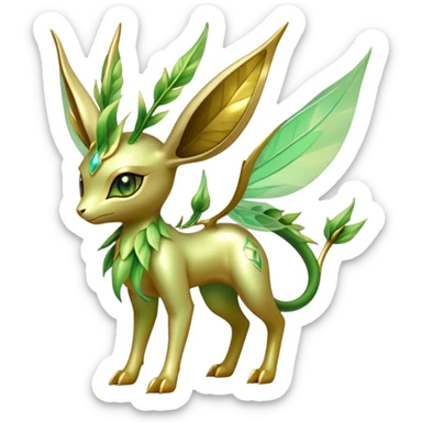 Exotic Tropical Rare Shiny Epic Ethereal Leafeon-Celebi-Flygon-Tropius-hybrid, full body sticker