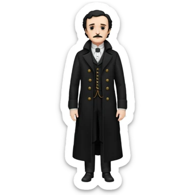 edgar allan poe at christmas full body sticker