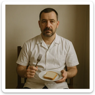 sartarosh xonada shunchaki tarelka v vilka ushlab utirsin tarelkada esa faqat non bulsin kayfiyati xam urtacha bulsin xursan bob ketmasin sticker