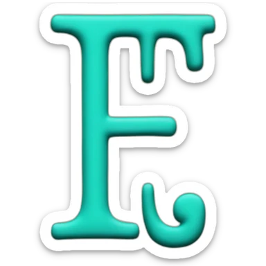 two letters, one after the other, one is a black lowercase letter t and the other is a turquose verical bar sticker