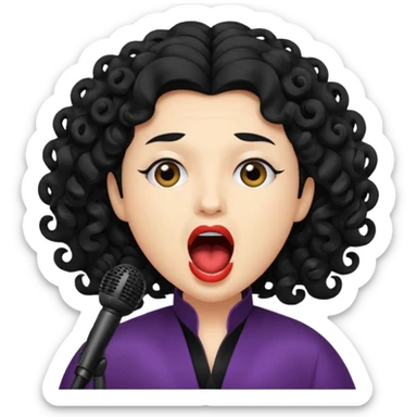 curly hair  opera singer singing sticker