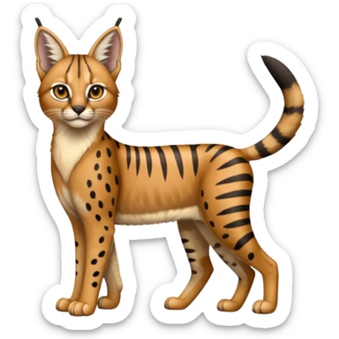Striped and spotted Lynx-Caracal-Serval-hybrid full body sticker