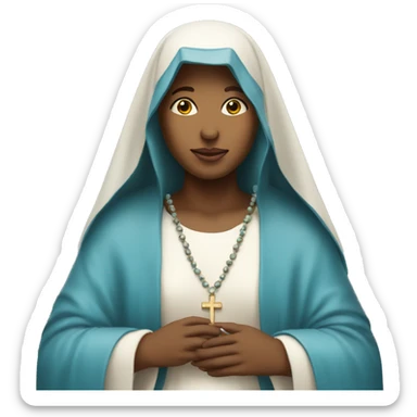 Blessed mother Mary holding rosary sticker