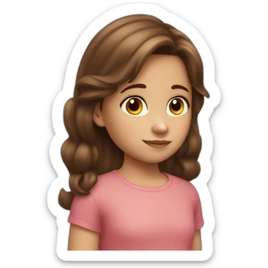 6 year old Brown Hair Girl with pony detailed sticker