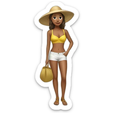 Typical brazlian beach outfit women sticker
