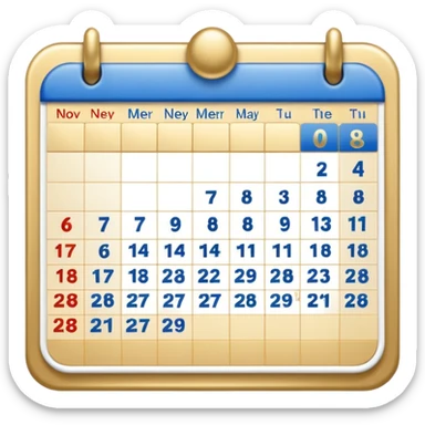 no generate an ios style background free calender, blue and gold and white with the date 22 november highlited sticker