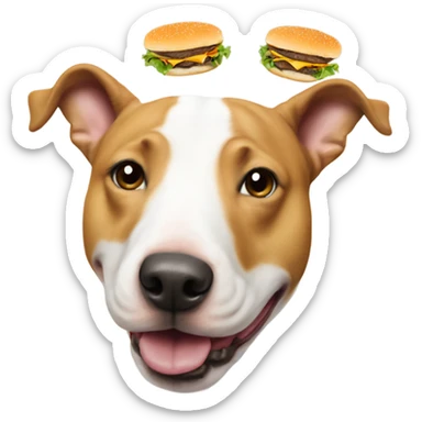 White bull terrier cheeseburger  sticker