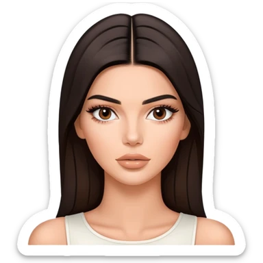 Kendall Jenner, fashion model, elongated face, long oval face shape, glossy lips with lipgloss sticker
