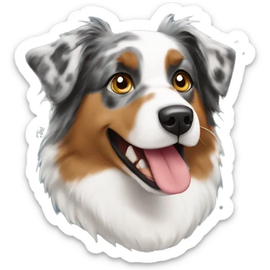 Australian shepherd with a ugly Christmas sweater only sticker