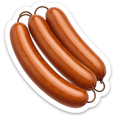 A sausage with hands wrapped around it sticker