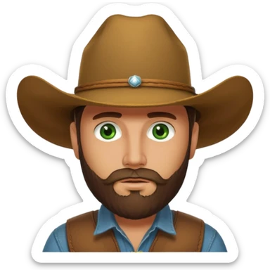 yellowstone dutton ranch cowboy with beard and green eyes sticker