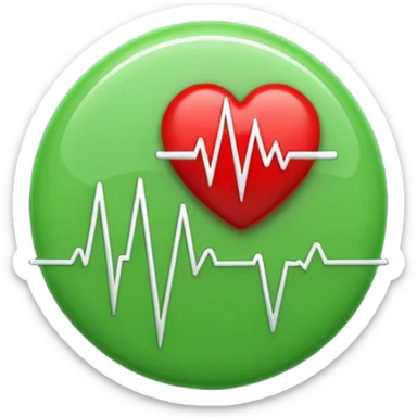 green dot with ECG heartbeat line sticker