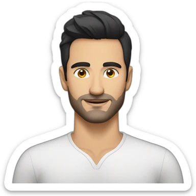 romanian good looking man no beard and dark blavk hair sticker