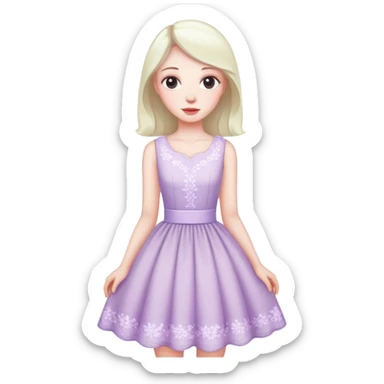very pale almost white lavender rosy dress sticker