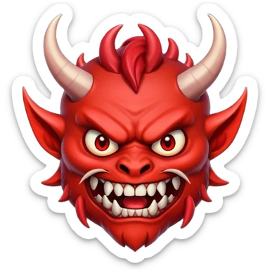 demon with small horn sticker