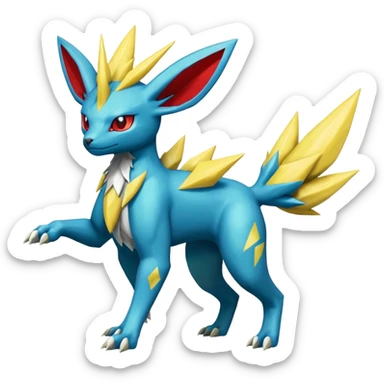Salamence-Zygarde-Electrike-Jolteon-Manectric-Fakémon-fusion, full body sticker