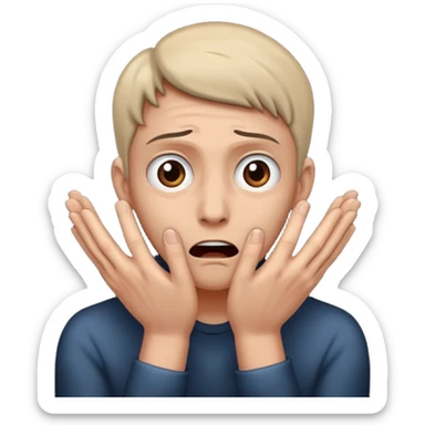 character scared in darkness, trembling hands sticker