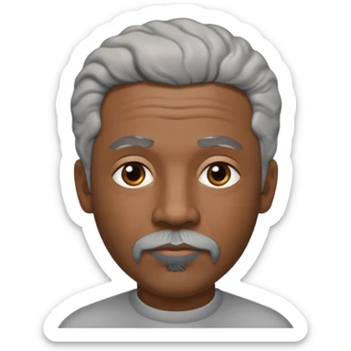 An avatar of a cool debinaire black man in his early sixties with shorter wavy gray hair, short sideburns and a short trimmed goatee. sticker