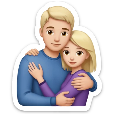 Create a man hug his girlfriend from front sticker