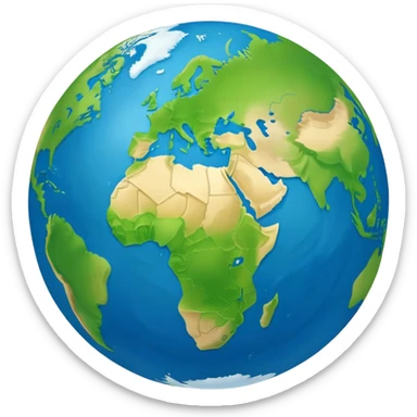 Earth globe with continents shaped to form the number 812 sticker