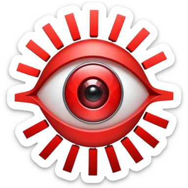 Eye-catching logo for MedSignal, red pulse cutting through geometric forms forming the letters ‘AI’, glowing red highlights with smooth, modern lines, clean white background, powerful and memorable for a tech-forward healthcare brand sticker