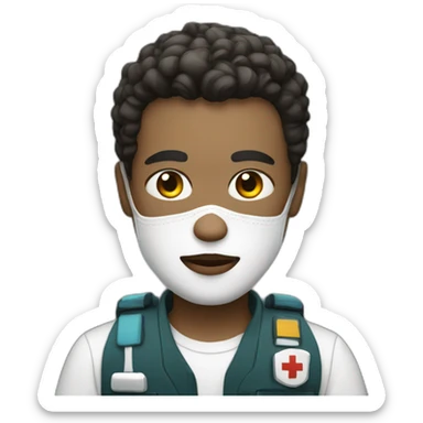 Ambulance yung man with white skin sticker
