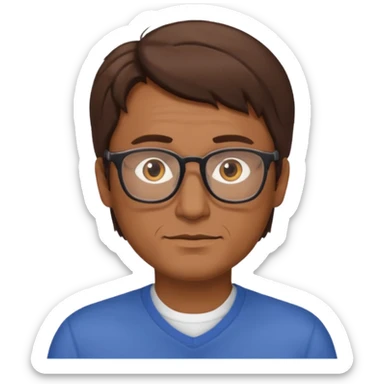 homme brun age moyen brun lunettes sticker