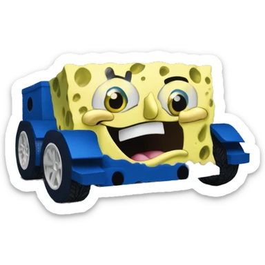 Spongebob wide-body dark blue Cardstock Papercraft fr-s racecar sticker