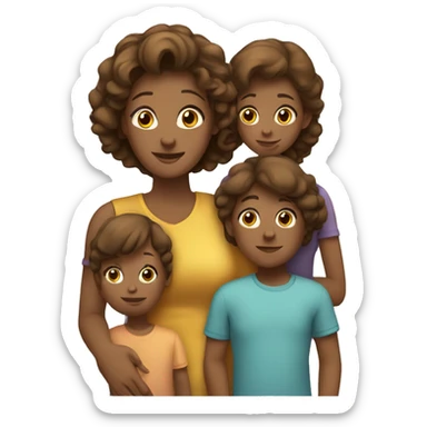 Mom with three children (2 teenagers and a toddler). sticker