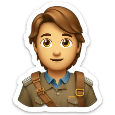 Une scout avec cheveux marron en queue de cheval sticker