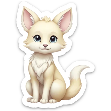 Kawaii bright fantasy ethereal anthro fursona animal with a tufted tail and round ears sticker