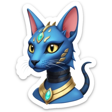 Futuristic Furry Ethereal Beautiful Salandit-Bastet-Fakémon-hybrid-creature (full body)  sticker