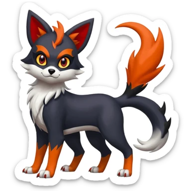 Delcatty-Litten-Houndour-Zorua-Absol-Sprigatito-fusion, full body sticker