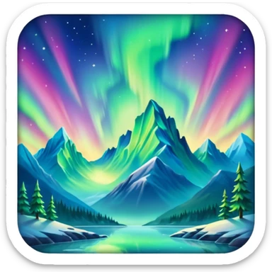 aurora borealis in the sky sticker