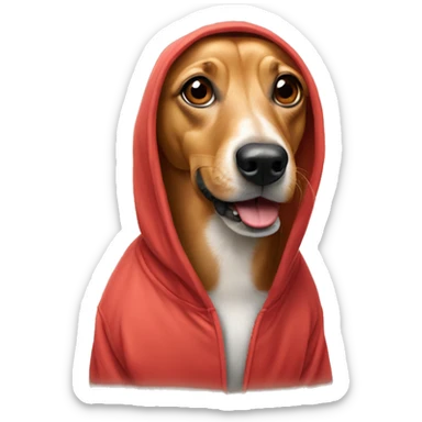 Weinerdog wearing a hoddie  sticker