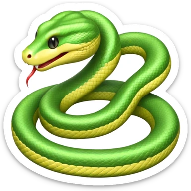 A cute pastel green snake sticker
