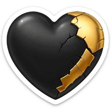 Make a black heart with cracks in it. Make the cracks filled with gold sticker