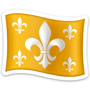 Louisiana Creole flag with a deep blue background, a single gold five-pointed star in the upper left, and three gold fleur-de-lis below it. Flat vector design, clean lines, high contrast, no text, clear at small size. sticker