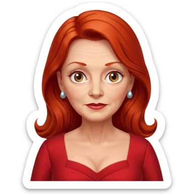 Heavy set older 50's long red hair women hazel eyes sticker